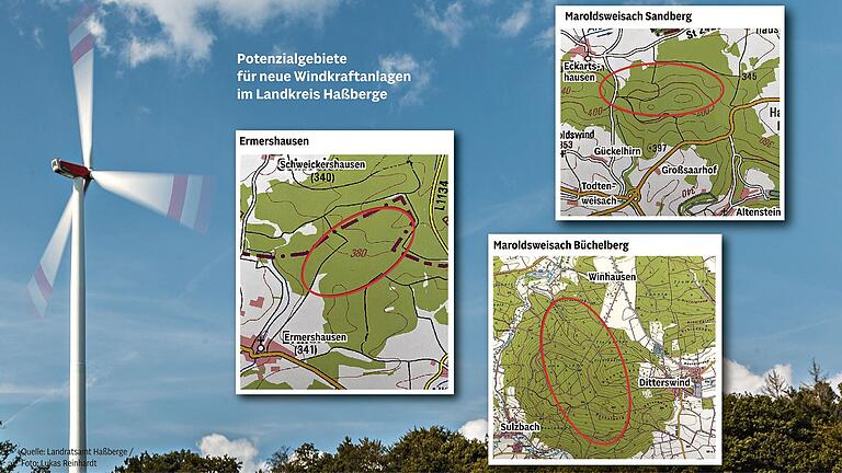 Von Ermershausen über Maroldsweisach bis nach Ebern: Das sind die möglichen Standorte für neue Windräder