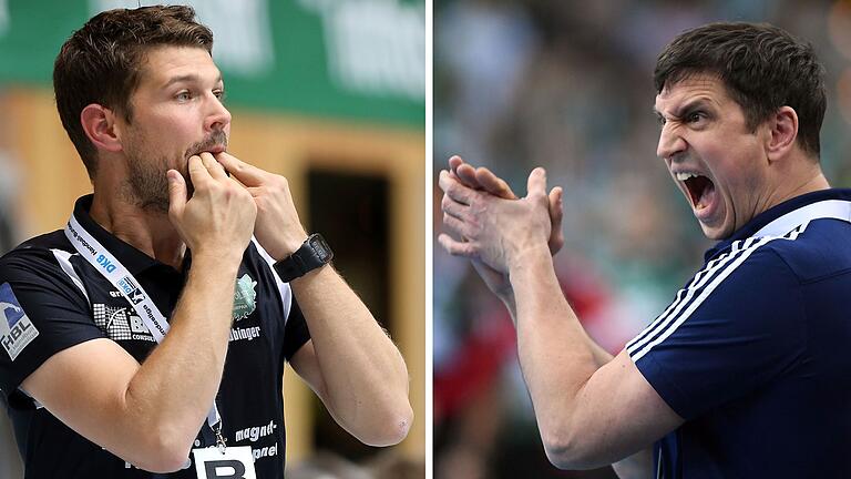 DJK Rimpar Wölfe - HBW Balingen-Weilstetten       -  Der aktuelle und der frühere Coach der Wölfe: Matthias Obinger (links) und Jens Bürkle treffen sich im Topspiel der Zweiten Handball-Bundesliga zwischen der DJK Rimpar und dem HBW Balingen-Weilstetten wieder zum Trainerduell.