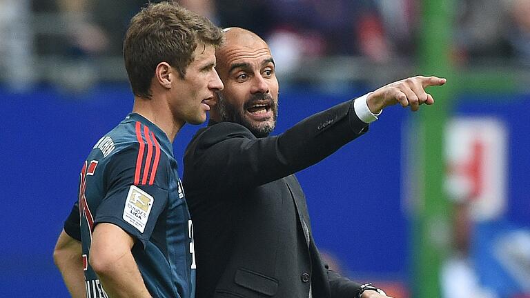 Der Unvergleichliche und der Charismatische: Thomas Müller (links) mit Pep Guardiola 2014.&nbsp;