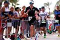 Die für den SV Würzburg 05 startende Triathletin Laura Zimmermann (zentral im Bild) wurde Zweite beim Ironman in Barcelona.