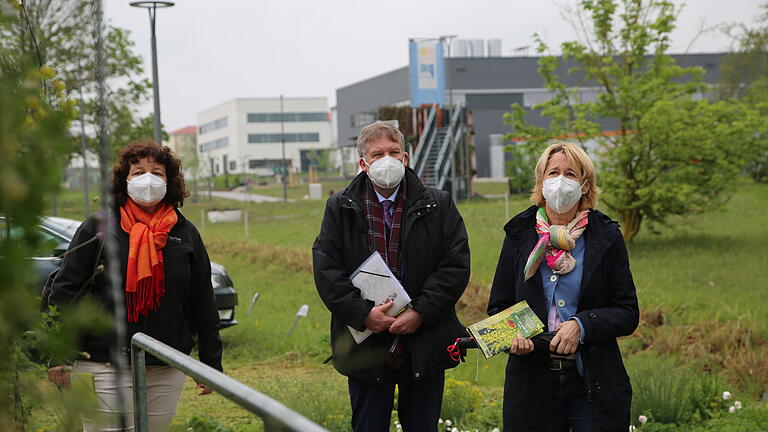 Besichtigten Konzepte zur Fassadenbegrünung (von links): Ruth Müller, Volkmar Halbleib und Martina Fehlner.