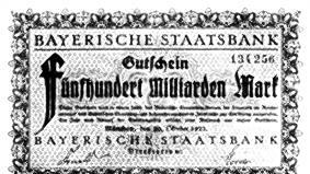 Fast wertlos: Gutschein über fünfhundert Milliarden Mark.