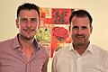 Hoffen nach dem Planungsstopp doch noch auf eine Realisierung des neuen Schulgebäudes in Unterspiesheim: Die Familienväter Daniel Friedrich (links) und Sebastian Weikert hatten am Dienstag zu einer&nbsp;Informationsveranstaltung unter dem Titel 'Container Kinder – Wie könnte die Grundschule Kolitzheim in Zukunft aussehen?' eingeladen.