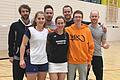 Erfolgreich &ndash; das Marktheidenfelder Badminton-Team in Leipzig: (von links) Christopher Ames, Brid Stepper, Fabian Specht, Janina Schumacher, Fabian Hippold, Moritz Unz und Tim Specht. Auf dem Bild fehlen Jonas Grün, Lara Suffel und Ronja Söller.