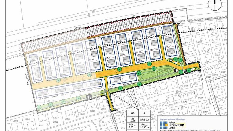 Der erste Entwurf für das Baugebiet Schleifweg III in Kürnach. Grafik: Gemeinde Kürnach