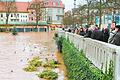 An der Ludwigsbrücke stand 2003 das Wasser fast bis zum Geländer. Das Hochwasser war auch ein Besuchermagnet.       -  An der Ludwigsbrücke stand 2003 das Wasser fast bis zum Geländer. Das Hochwasser war auch ein Besuchermagnet.