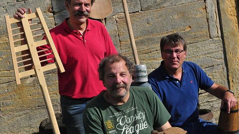 Die &bdquo;Macher&ldquo; um das Junkersdorfer Brauhaus: Axel Fella, Kurt Adler und Ludwig Müller (von links).