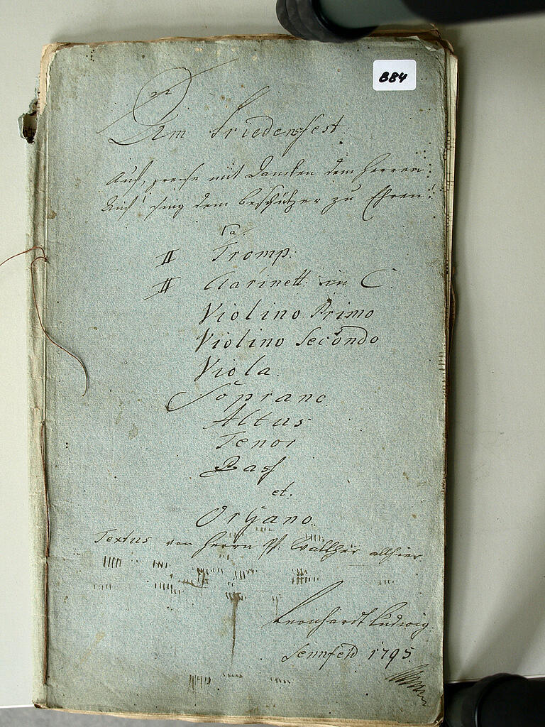 Zum Sennfelder Friedensfest 1795 schrieb der damalige Dorfschullehrer Leonhardt Ludwig eine Kantate. Das Werk wurde jetzt im Sennfelder Gemeindearchiv wiederentdeckt.