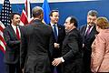 Nato-Gipfel in Warschau       -  Nato-Staatenlenker Matteo Renzi, Barack Obama, David Cameron, François Hollande und Angela Merkel zusammen mit dem ukrainischen Präsidenten Petro Poroschenko als Gast (Zweiter von rechts).