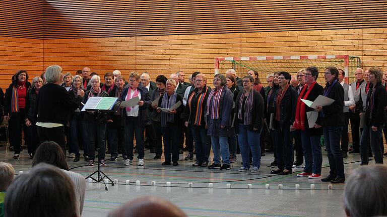 Der Frauenchor Offener Singtreff Tauberbischofsheim beim offenen Singen zum Tag der Deutschen Einheit. Der Frauenchor Offener Singtreff Tauberbischofsheim beim offenen Singen zum Tag der Deutschen Einheit. 