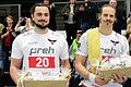 Zwei künftige Lohrer bei ihrer Verabschiedung beim HSC Bad Neustadt am 30. April: (von links) Max Drude und Franziskus Gerr