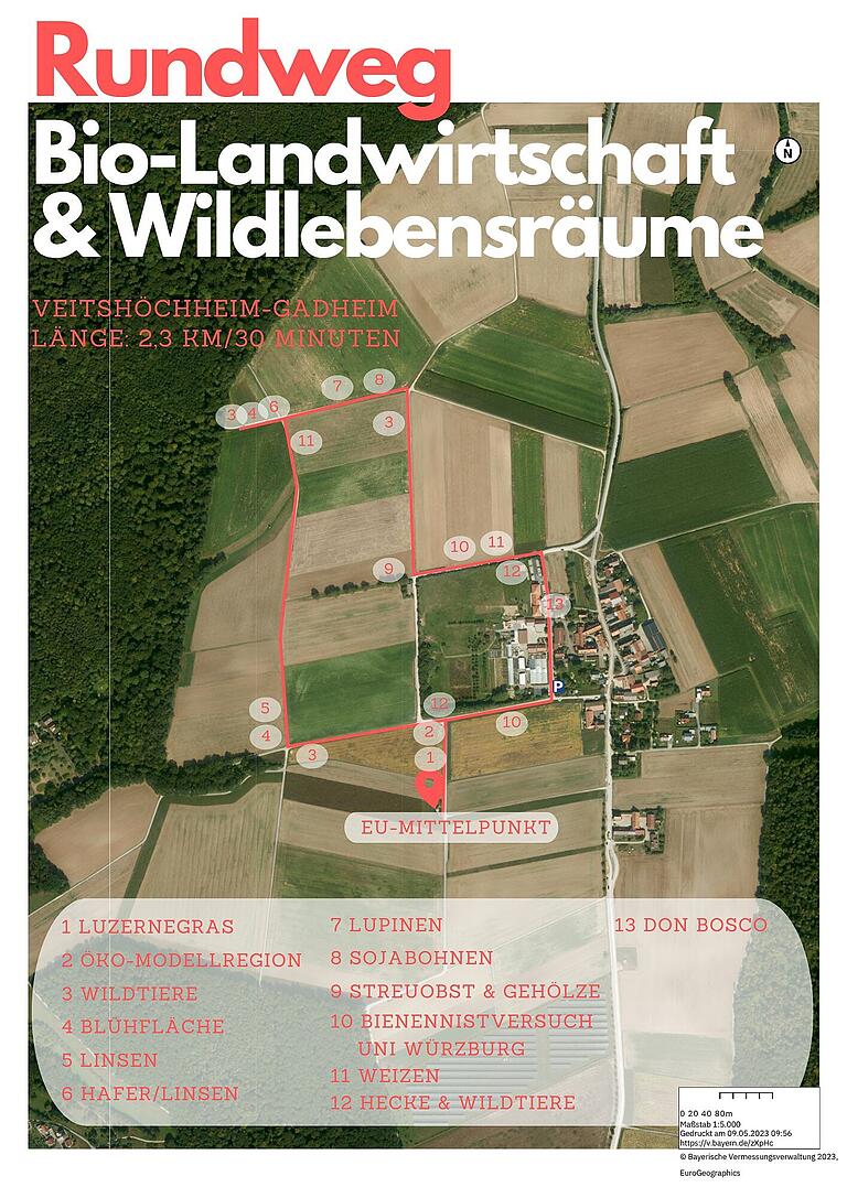 Der zwei Kilometer lange Rundweg ist ein von der Öko-Modellregion stadt.land.wü. gefördertes Öko-Kleinprojekt. Im nächsten Vierteljahr informieren 13 Stationen die Öffentlichkeit darüber, was Bio-Landwirtschaft heißt, was auf den Feldern des Bio-Landwirts Johannes Römert wächst. Der zwei Kilometer lange Rundweg ist ein von der Öko-Modellregion stadt.land.wü. gefördertes Öko-Kleinprojekt. Im nächsten Vierteljahr informieren 13 Stationen die Öffentlichkeit darüber, was Bio-Landwirtschaft heißt, was auf den Feldern des Bio-Landwirts Johannes Römert wächst. 