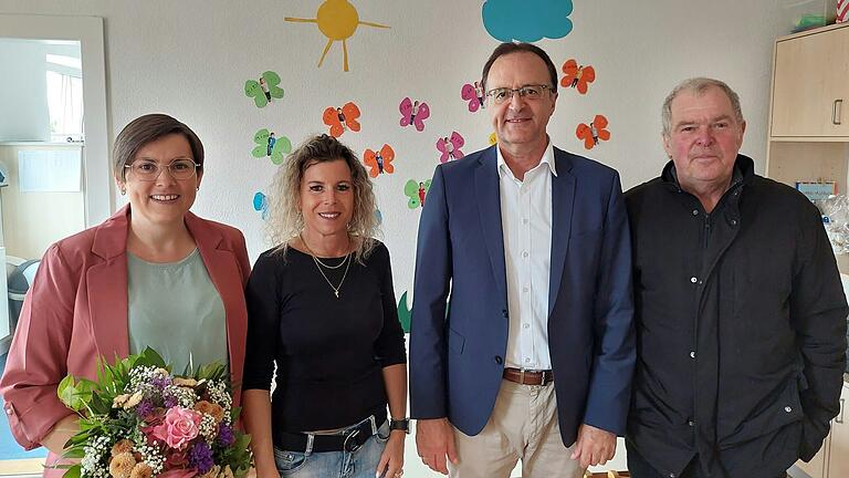 1. Vorstand des St. Elisabethenvereins Jessica Christ, Kindergartenleitung Sabrina Gomez, 1. Bürgermeister der Gemeinde PoppenhausenLudwig Nätscher, Pfarrer&nbsp; Johannes Messerer.