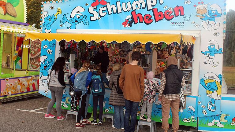 Schlümpfe heben – ein Spaß aus 'Schlumpfhausen'.