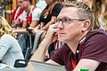 Stefan Mantel bei einem Heimspiel der Würzburg Baskets als Reporter der Main-Post.