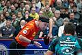 Im Hinspiel besiegten Timo Boll und Borussia Düsseldorf den TSV Bad Königshofen (im Bild: Martin Allegro) mit 3:1.