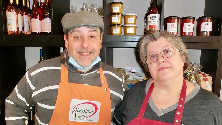 Massimo Villari in seinem Feinkostladen mit seiner Schwester Patrizia.