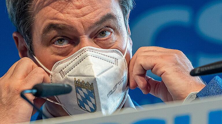 Videokonferenz des CSU-Vorstands       -  Die CSU kämpft in der Masken-Affäre um einen glaubwürdigen Kurs. Parteichef Markus Söder hat für seine strikte Linie gegen Korruption die volle Rückendeckung des CSU-Vorstands.