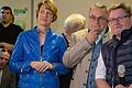 Betroffene Gesichter bei der CSU bei der traditionellen Wahlparty bei Ecks in Pusselsheim: Anja Weisgerber, Stefan Funk und Gerhard Eck.
