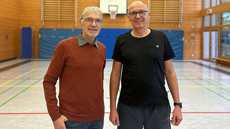 Zwri 'Gute Seelen im Verein' in der Sporthalle des Blindeninstituts: Rudolf Diener (links) und Reiner Wohlfart vom Vitalsportverein Würzburg.