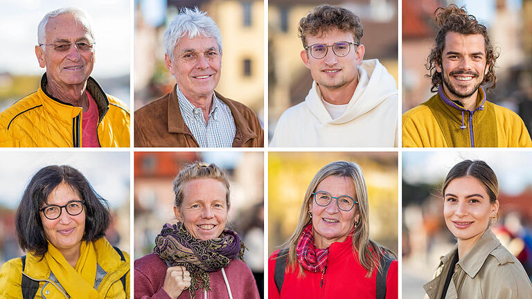 Heinz Wiedemann, Michael Schwägerl, Moritz Grubenbauer, Jannik Kraus (oben von links) und Tanja Schalk-Pößl, Käthe Reimer, Angela Hecht, Anna Walburga Schraudt (unten von links) erklären, wo sie künftig ihre Backwaren kaufen.