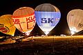 Das Ballonglühen am Samstagabend war eines der Höhepunkte der großen Flugschau zum 100. Geburtstag des Luftsportclubs Kitzingen.