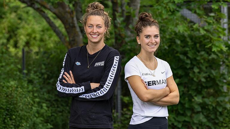 Freiwasserschwimmerin Leonie Beck (links) und Florettfechterin Leonie Ebert (rechts) vertreten ihre Heimat bei den Olympischen Spielen in Tokio. Freiwasserschwimmerin Leonie Beck (links) und Florettfechterin Leonie Ebert (rechts) vertreten ihre Heimat bei den Olympischen Spielen in Tokio.