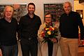 Marita Felkel, die 15 Jahre lang beim TC Rot-Weiß Mellrichstadt als Schatzmeisterin wirkte, wurde mit einem bunten Blumenstrauß vom Ehrenvorsitzenden Elmar Hiltrop, dem TC-Vorsitzenden Enrico Troche (von links) und Stellvertreter Roger Rubner verabschiedet.