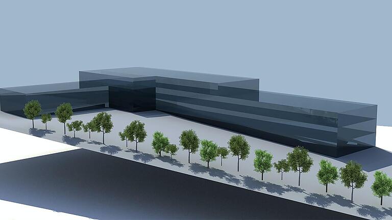So ähnlich könnte der Neubau der Realschule in Schonungen aussehen. Diese Computersimulation dient als eine Art Platzhalter zur Visualisierung; Form und Aussehen des Gebäudes werden erst in der später folgenden Planungsphase festgelegt.