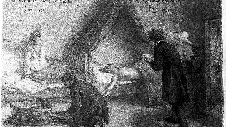 Cholera-Patienten im französischen Jura 1854. Cholera-Patienten im französischen Jura 1854.