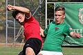 Die U-19-Junioren der Würzburger Kickers um Torschützen Severo Sturm (links) behielten im Bayernliga-Derby gegen den FC 05 Schweinfurt (rechts Niklas Kramer) die Oberhand.