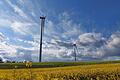 Die beiden bestehenden Windräder in Roden. Die neuen Windräder sollen deutlich höher werden. Vergleiche wurden mit dem Münchener Olympiaturm und dem Ulmer Münster gezogen.