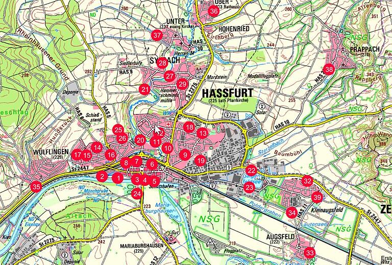 Infrastruktur für Hunde: Die Stadt Haßfurt hat in einer auf ihrer Homepage einsehbaren Karte alle Hunde-WCs eingezeichnet. Infrastruktur für Hunde: Die Stadt Haßfurt hat in einer auf ihrer Homepage einsehbaren Karte alle Hunde-WCs eingezeichnet.