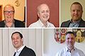 Die Bürgermeister (von links oben) Edgar Schüttler (Uettingen), Günter Schumacher (Remlingen), Daniel Bachmann (Holzkirchen), Tobias Klembt (Helmstadt) und Heiko Menig (Neubrunn).&nbsp; Wer wird zur Wahl 2026 erneut kandidieren?