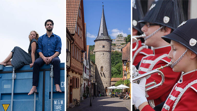 Das Duo 'toi et moi' (links) tritt im Rahmen der Reihe 'Musik in historischen Häusern und Höfen' bei den Unterfränkischen Kulturtagen auf. Ein weiterer Höhepunkt ist das Konzert des Modernen Spielmanns- und Fanfarenzugs Retzbach (rechts).