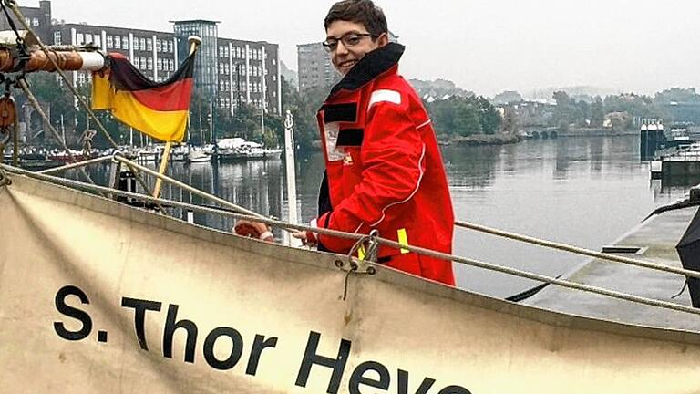 Der spannende Moment: Stefan Groß beim Einschiffen in Kiel im Oktober 2015.