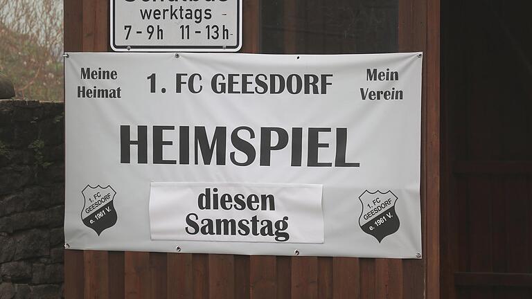 Fußball, Bayernliga Nord, Saison 2022/23, FC Geesdorf – TSV Abtswind: Plakat Heimspiel FC Geesdorf