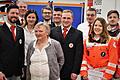 Der Kreisverband des Roten Kreuzes ehrte aktive Mitglieder der Bereitschaft in Wiesentheid. Dazu gehörte unter anderem Margit Antor (vorne mitte), die seit 40 Jahren dabei ist.