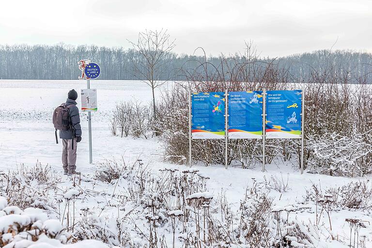 Hier ist der Mittelpunkt der EU: in Gadheim im Landkreis Würzburg. Hier ist der Mittelpunkt der EU: in Gadheim im Landkreis Würzburg. 