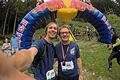 Glücklich nach überstandenem Kraftakt: Benjamin und Karlheinz Lamla, Sohn und Vater, beim Red Bull 400 an der Hochfirstschanze im Schwarzwald.