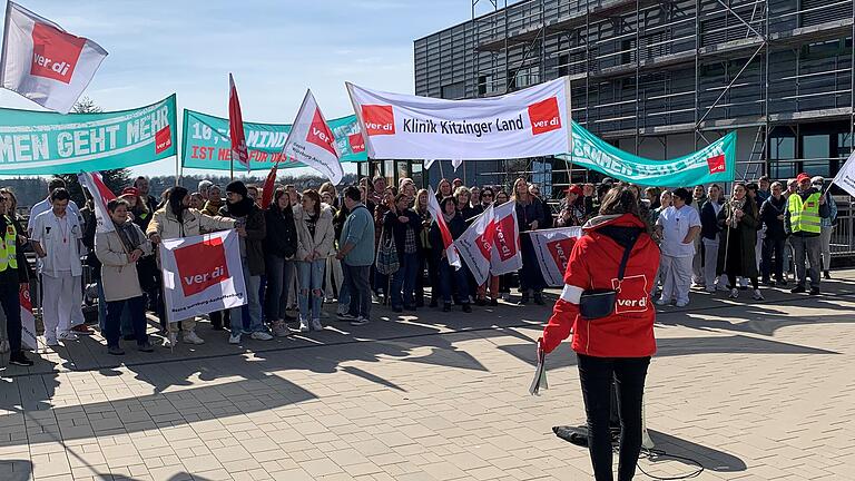 Warnstreik an der Klinik Kitzinger Land.