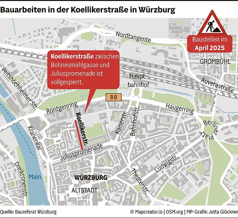 Baustellen in Würzburg im April 2025: Hier müssen Autofahrer in diesem Monat mit Stau und Einschränkungen rechnen