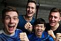 Die siegreichen Vier: Kilian Ort, Filip Zeljko, Mizuki Oikawa und Bence Majoros feierten in Düsseldorf einen überraschenden Sieg. Und das zum zweiten Male.
