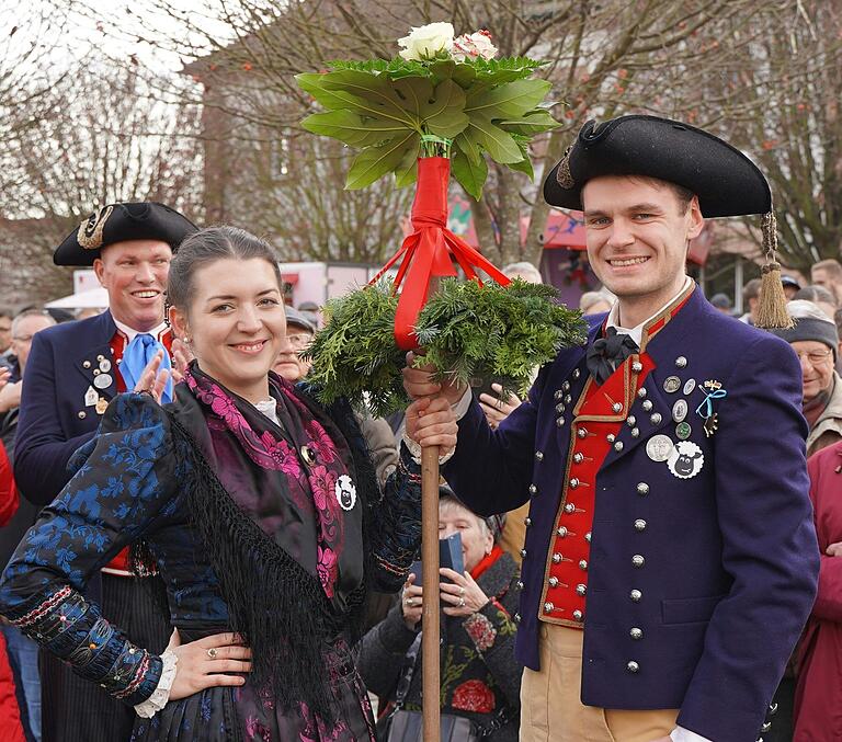 Das neue Geldersheimer Hammelkönigspaar: Franziska Schlemmer und Markus Schlenz.