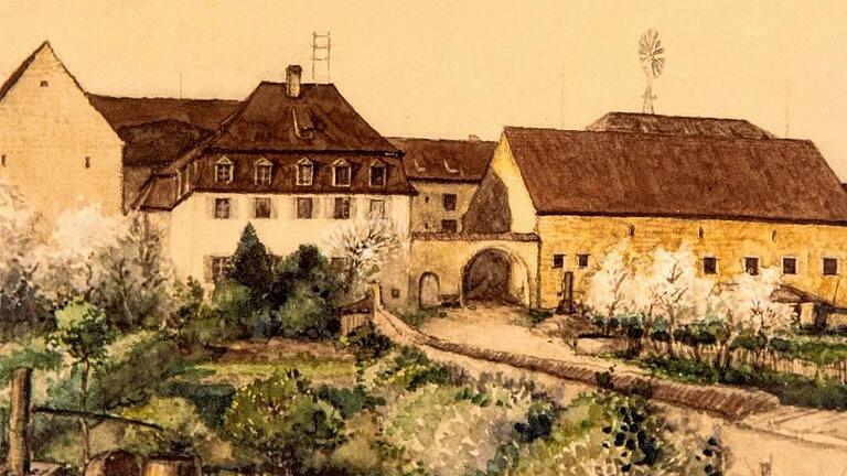 öttershausen malerei - So sah ein französischer Kriegsgefangener im Jahr 1915 das Hofgut Öttershausen unweit des heutigen Volkacher Stadtteils Gaibach. öttershausen malerei - So sah ein französischer Kriegsgefangener im Jahr 1915 das Hofgut Öttershausen unweit des heutigen Volkacher Stadtteils Gaibach.