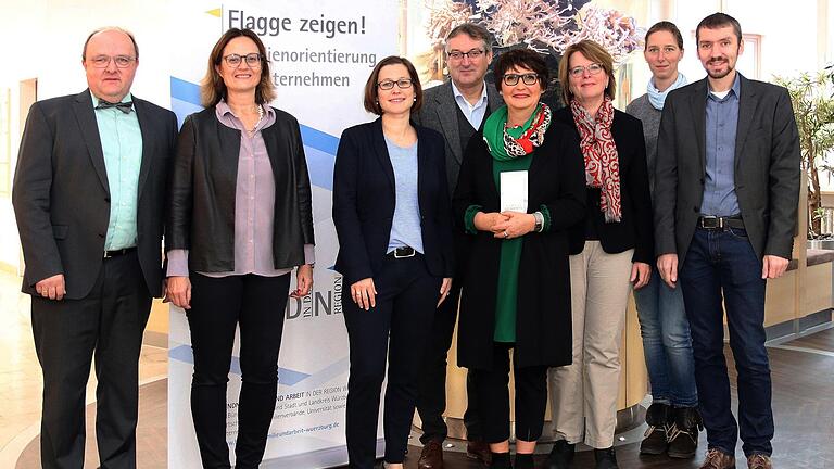 Der Praxistag fand in diesem Jahr Kommunalunternehmen des Landkreises Würzburg statt. Mit dabei (von links): Alexander Schraml (KU-Vorstand), Dörthe Leopold (Rechtsanwältin), Dr. Sibylle Holste (KU-Stabsstelle Vorstand), Klaus Rostek (Bündniskoordinator Landratsamt Würzburg), Christiane Matzewitzki (Bündnisskoordinatorin Stadt Würzburg), Charlotte Lamb (Mitglied der Steuerungsgruppe), Tobias Konrad (Pflege- und Wohnberater für den Landkreis Würzburg).