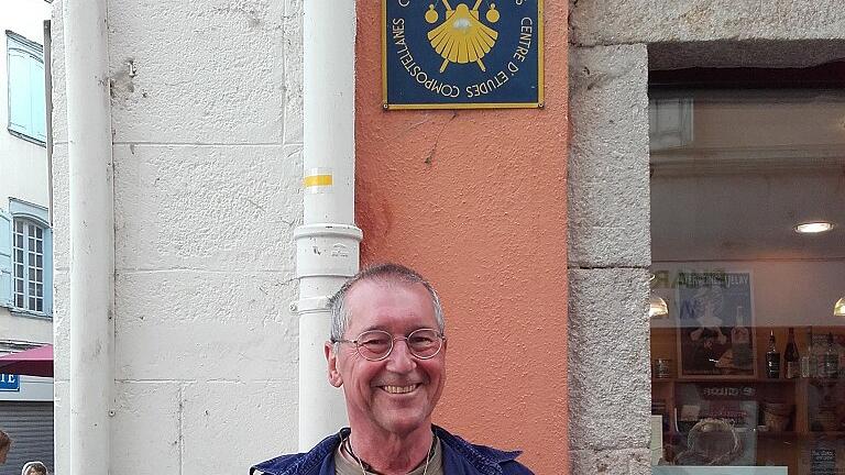 Rüdiger Staab in Le-Puy-en-Valey. Seine Reise auf dem Jakobsweg musste er dort vorerst unterbrechen.