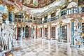 Das oberschwäbische Kloster Wiblingen bei Ulm macht am Sonntag, 13. Oktober, beim 'Erlebnistag im Kloster' mit. Das Foto zeigt den Bibliotheksaal.