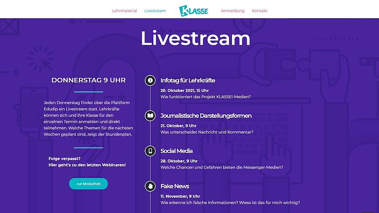 Der Livestream des KLASSE!-Projekts findet jeden Donnerstag statt – am 9. Dezember geht es um das Urheberrecht.