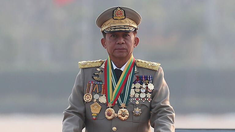 Junta-Chef Min Aung Hlaing       -  Junta-Chef Min Aung Hlaing regiert das Land mit eiserner Faust. (Archivbild)